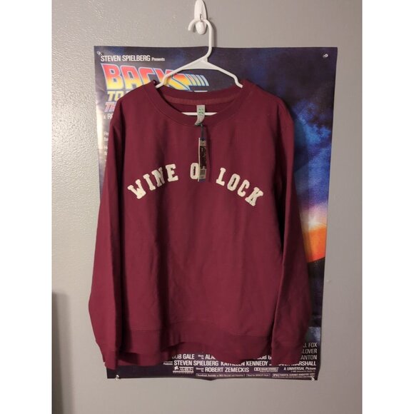 Green Tea Pullover Sweater Wine Size L Wine O Clock Error - Picture 1 of 7